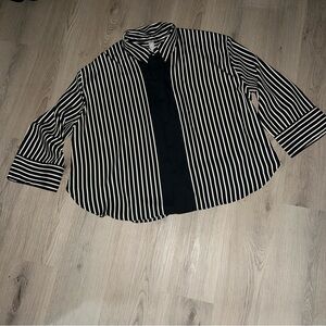 H&M Blue & White Striped Button Down Shirt XXL